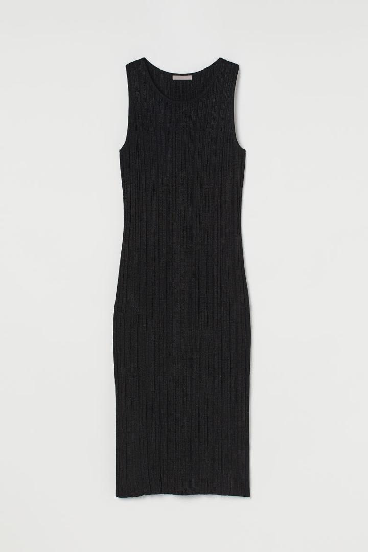 H & M - Glittery Bodycon Dress - Black