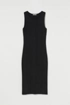 H & M - Glittery Bodycon Dress - Black