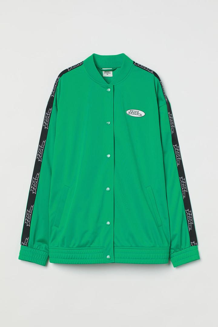 H & M - Oversized Track Jacket - Green