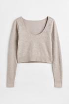 H & M - Thermolite Ribbed Top - Beige