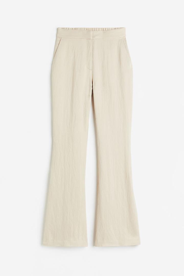 H & M - Flared Viscose Pants - Beige