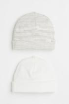 H & M - 2-pack Cotton Hats - Brown