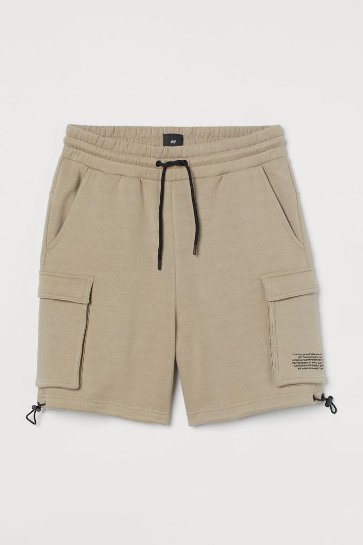 H & M - Relaxed Fit Cargo Shorts - Beige