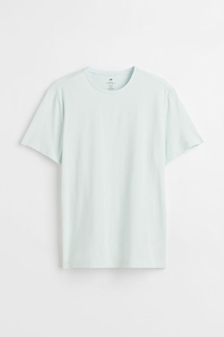 H & M - Slim Fit Round-necked T-shirt - Turquoise