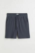 H & M - Relaxed Fit Waffled Shorts - Blue