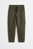 H & M - Lined Cargo Joggers - Green