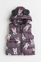 H & M - Printed Puffer Vest - Purple
