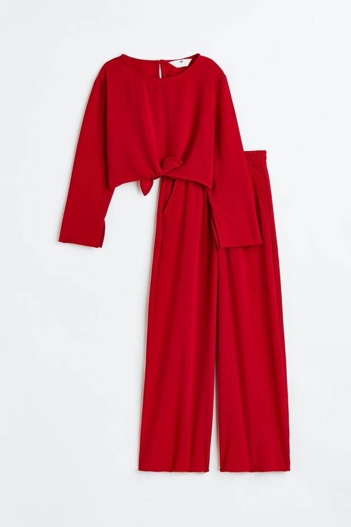 H & M - 2-piece Crped Set - Red