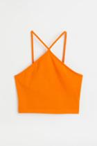 H & M - Cotton Crop Top - Orange