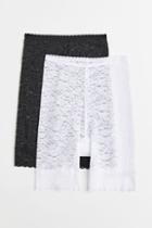 H & M - 2-pack Lace Biker Shorts - Black
