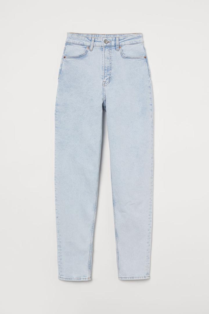 H & M - Mom High Ankle Jeans - Turquoise