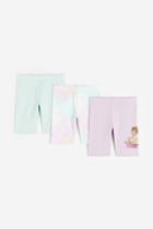 H & M - 3-pack Printed Bike Shorts - Purple