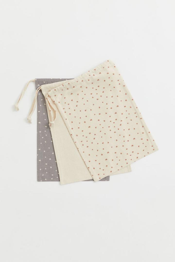 H & M - 3-pack Gift Bags - Gray