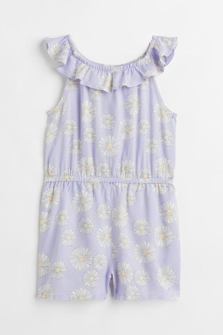 H & M - Patterned Romper - Purple