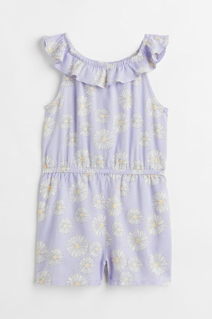 H & M - Patterned Romper - Purple