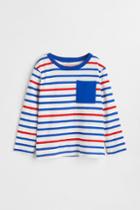 H & M - Pocket-detail Jersey Shirt - Blue