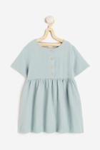 H & M - Double-weave Cotton Dress - Turquoise
