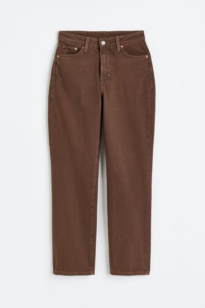 H & M - Mom Ultra High Ankle Jeans - Beige