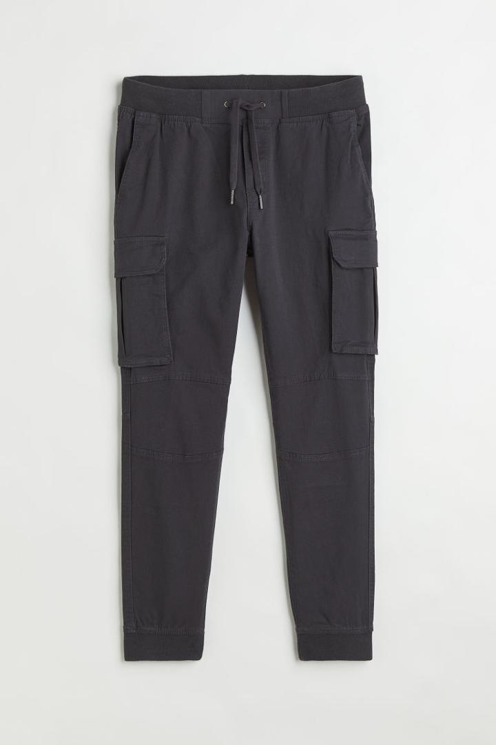 H & M - Skinny Fit Cargo Joggers - Gray