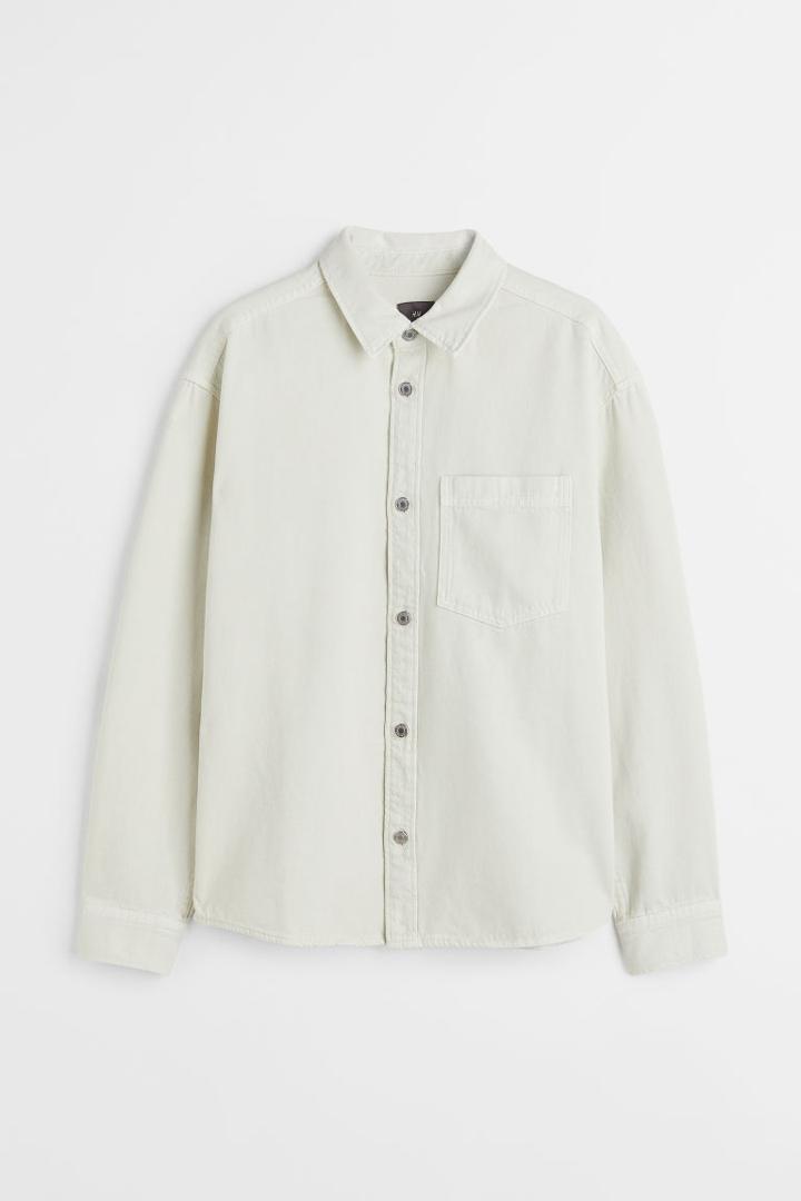 H & M - Denim Overshirt - White