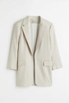 H & M - Linen-blend Jacket - Beige