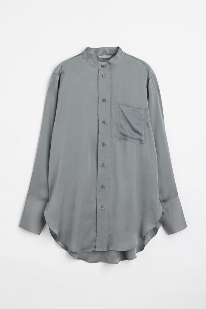 H & M - Cotton Poplin Shirt - Blue