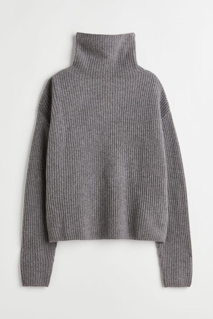 H & M - Rib-knit Wool Sweater - Purple
