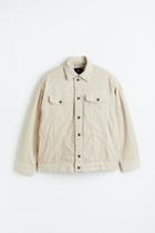 H & M - Padded Corduroy Jacket - Beige