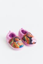 H & M - Print-motif Velour Slippers - Purple