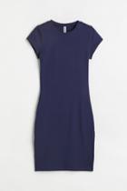 H & M - Double-weave Cotton Dress - Pink