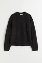 H & M - Beaded Sweater - Black