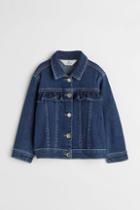 H & M - Oversized Ruffle-trimmed Denim Jacket - Blue