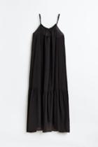H & M - Sleeveless Poplin Beach Dress - Black