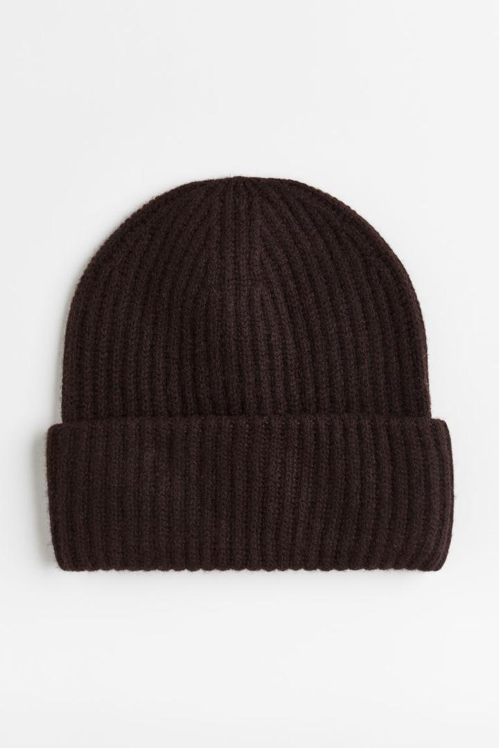 H & M - Rib-knit Cashmere Hat - Beige