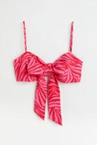 H & M - Tie-front Bralette - Pink
