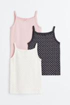 H & M - 3-pack Jersey Tank Tops - Pink