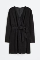 H & M - H & M+ Glittery Wrap Dress - Black
