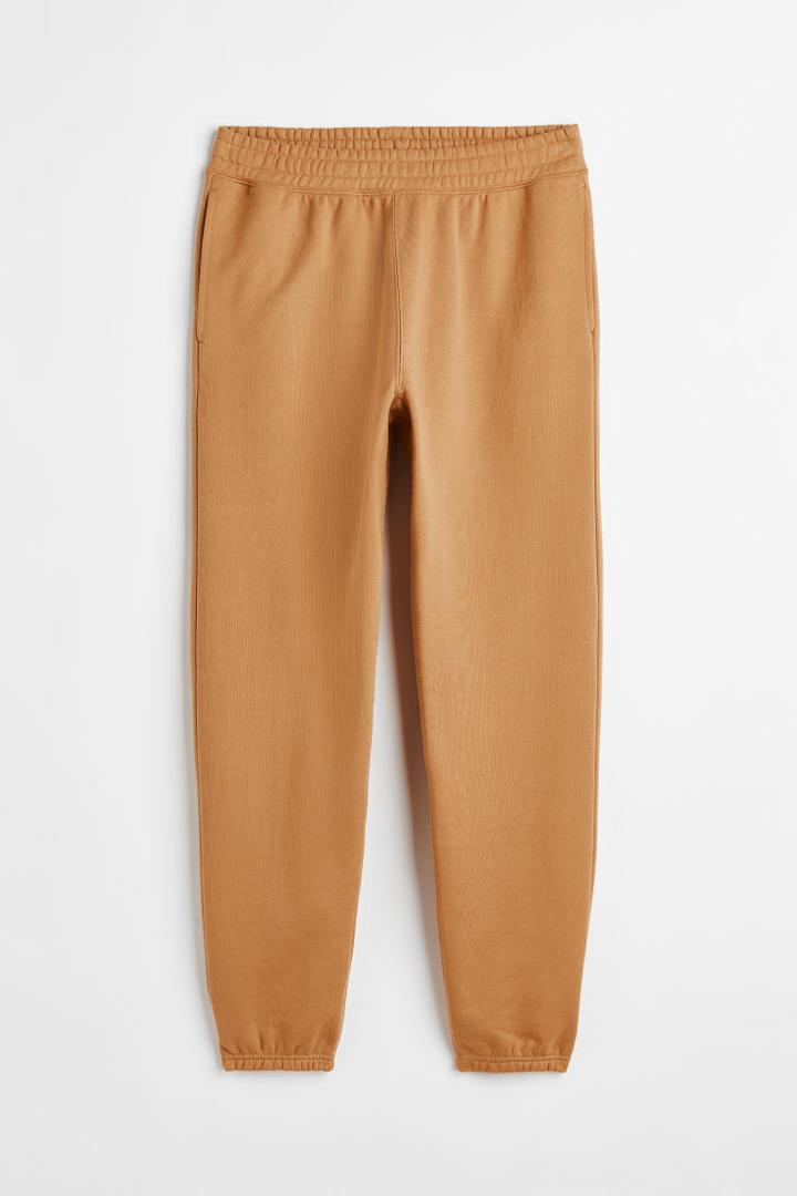 H & M - Relaxed Fit Cotton Joggers - Beige