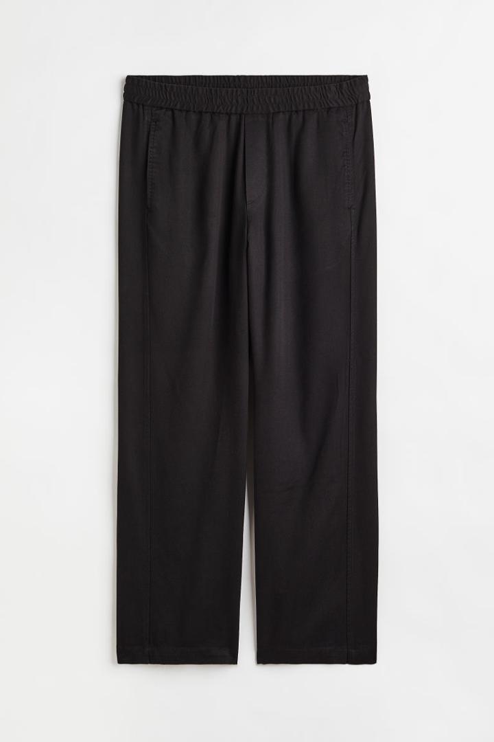 H & M - Loose Fit Lyocell Joggers - Black