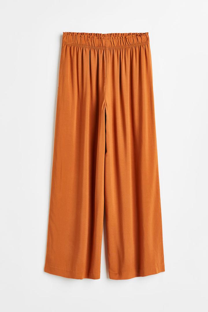 H & M - Crop Pull-on Pants - Orange