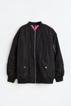 H & M - Printed Bomber Jacket - Black