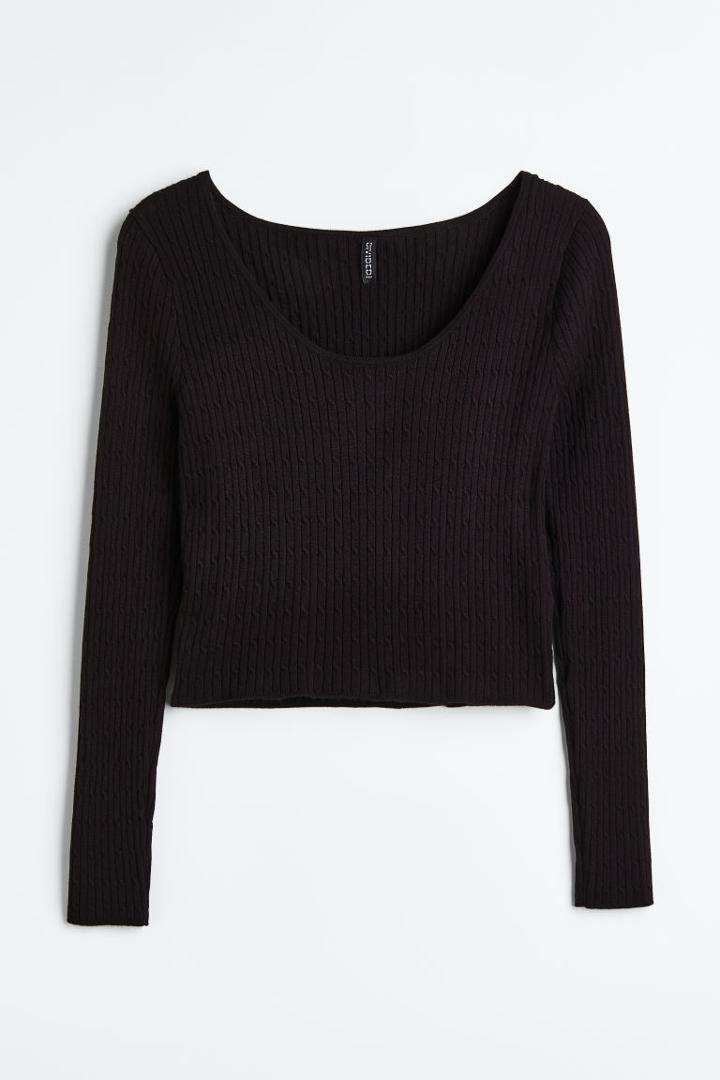 H & M - H & M+ Knit Top - Black