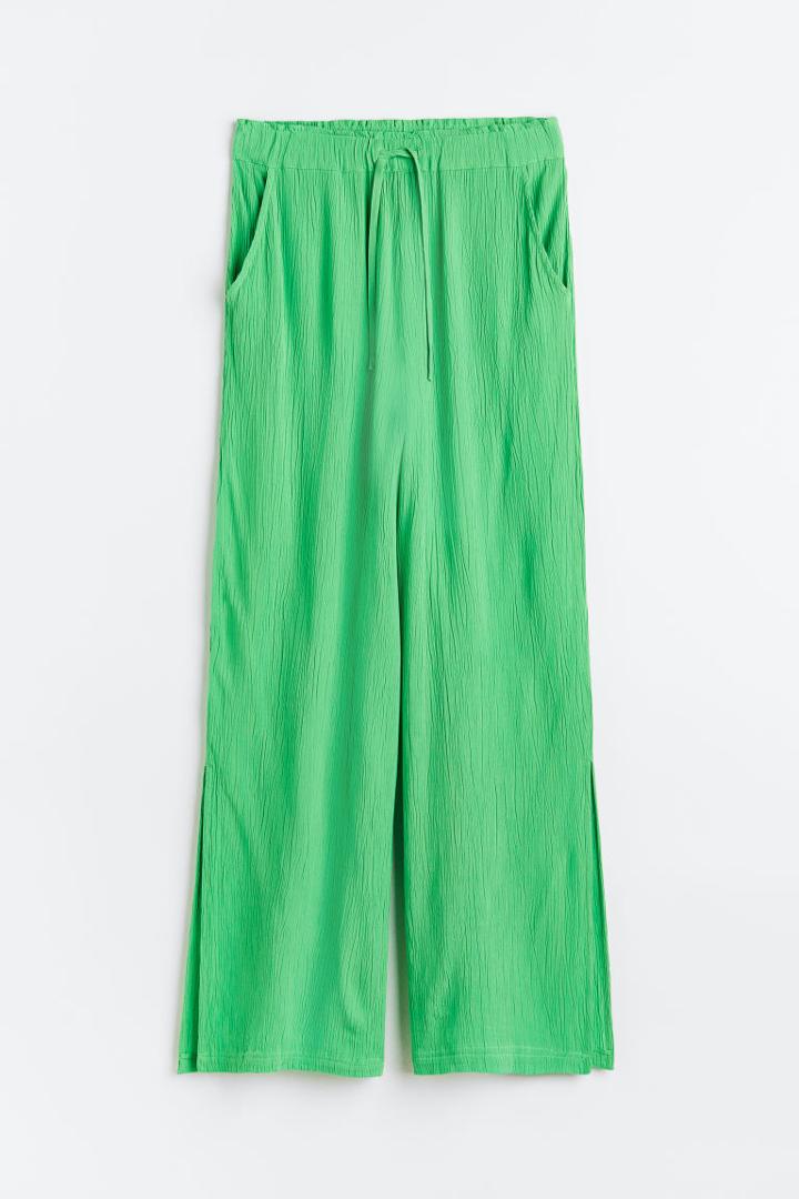 H & M - Crped Pull-on Pants - Green