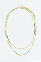 H & M - Double-strand Necklace - Green