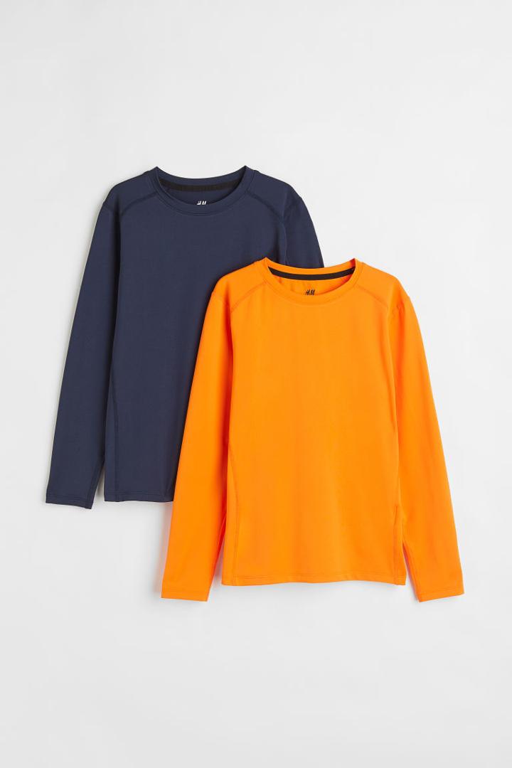 H & M - 2-pack Sports Tops - Orange