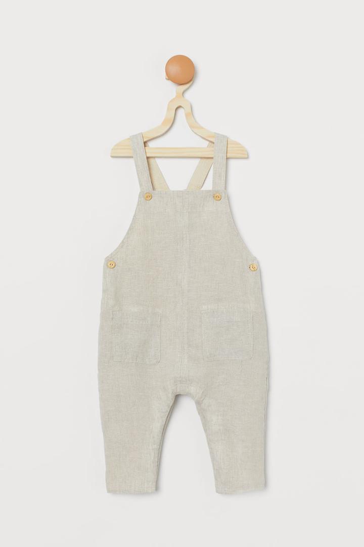 H & M - Linen Overalls - Beige