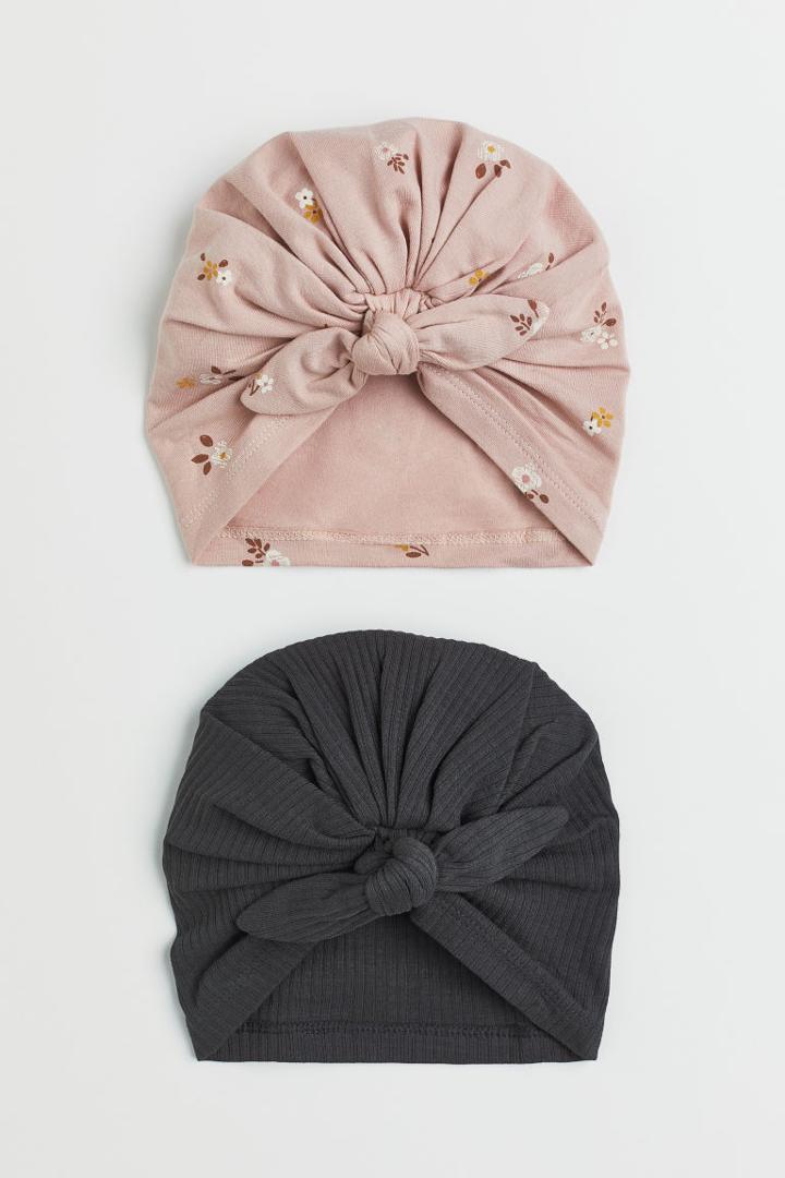 H & M - 2-pack Turbans - Gray