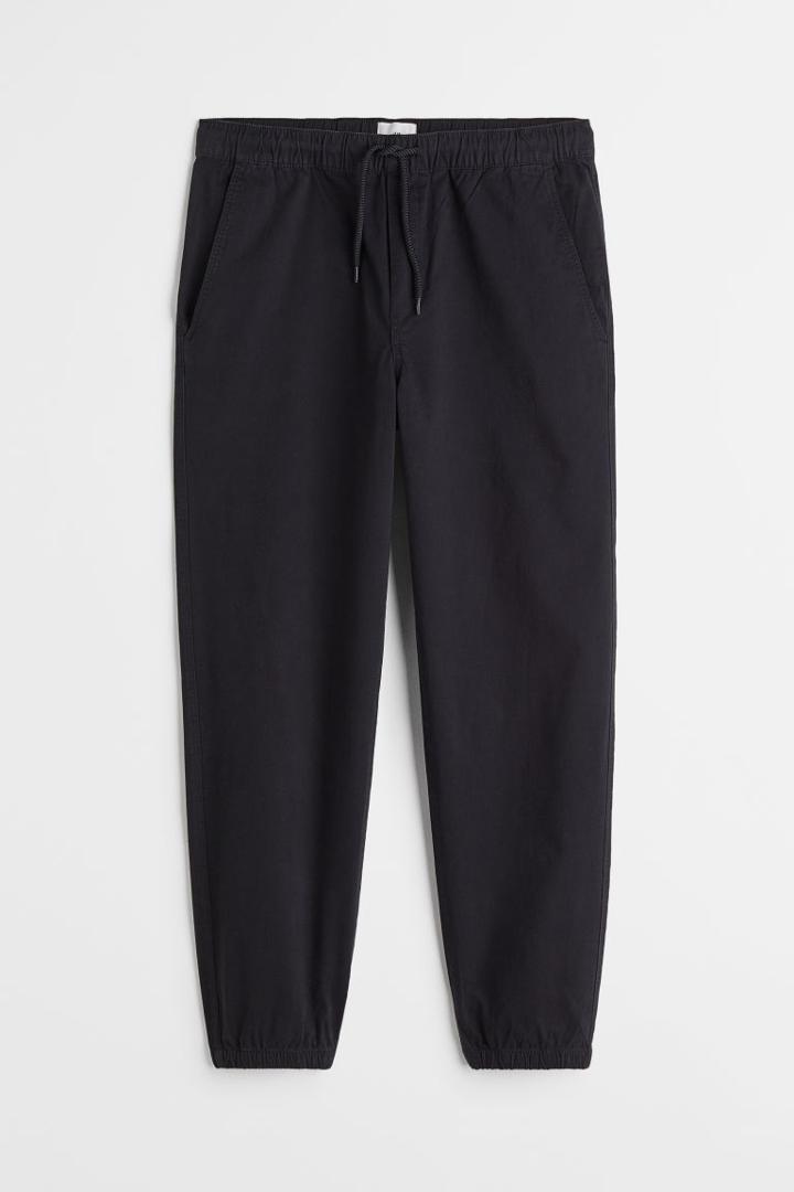 H & M - Regular Fit Cotton Joggers - Black