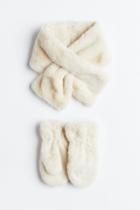 H & M - Scarf And Mittens - Beige