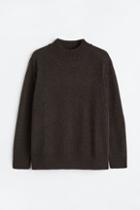 H & M - Regular Fit Wool-blend Sweater - Brown